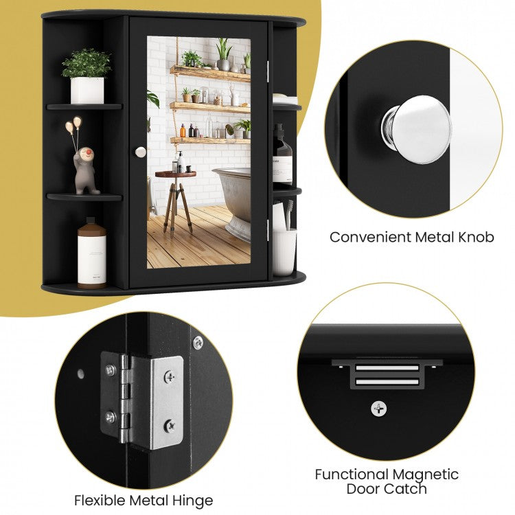 Wall-Mounted Bathroom Cabinet with Mirror, Adjustable Shelves & Ample Storage