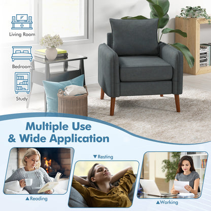 Soft Fabric Upholstered Accent Chair with Removable Cushions