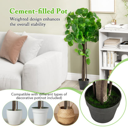 44 Inch Lifelike Artificial Crabapple Tree with Bendable Branches for Indoor & Outdoor Decor
