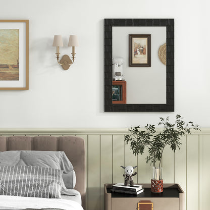 Rectangular Wood Framed Wall Mirror – Ideal for Living Room, Entryway, and Vanity Decor