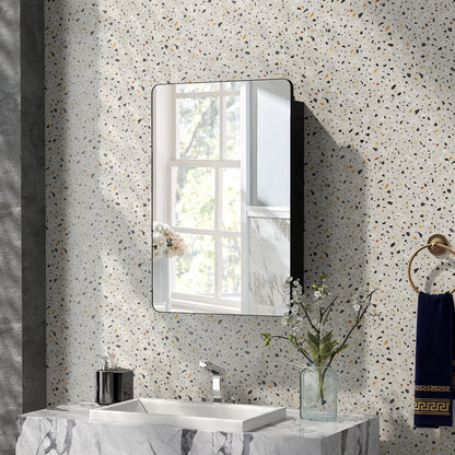 Space Saving Wall Mounted Medicine Cabinet with Adjustable Shelves & Tempered Mirror