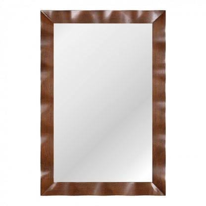 41.5 x 28 Inch Farmhouse Wall Mirror with Premium Solid Wood Frame - Brown