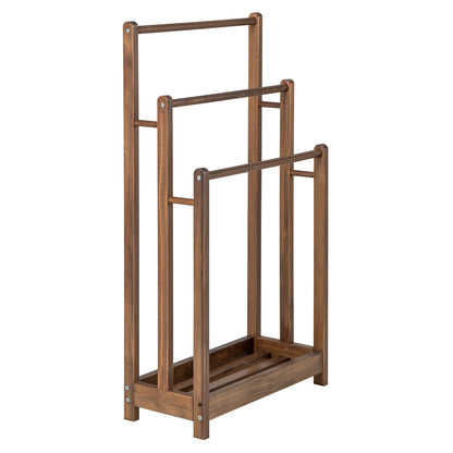 3 Bar Freestanding Towel Rack with Storage Shelf