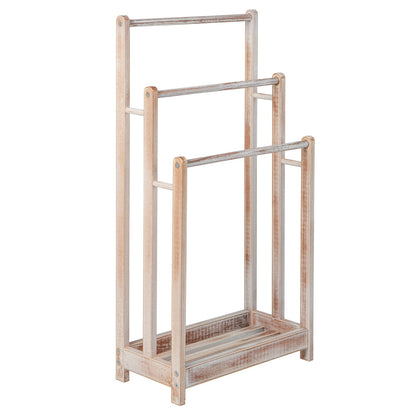 3 Bar Freestanding Towel Rack with Storage Shelf