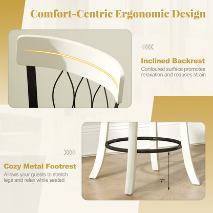 Swivel Bar Stools with Footrest and Tufted Rivet Detail Rubber Wood Frame 2-Piece Set - 26 inch