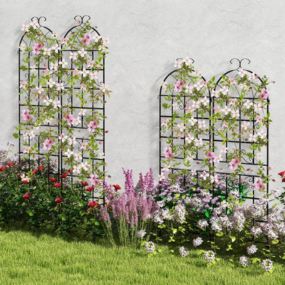 2/4 Pack 71 Inch Decorative Metal Trellis – Elegant Support for Climbing Plants and Vines