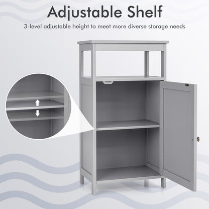 Multifunctional Floor Cabinet Storage Rack with Adjustable Shelves and Organizer Stand