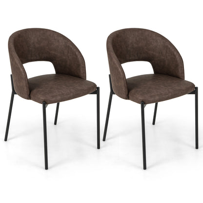 Elegant Dining Chairs with High-Density Sponge Cushion and PU Leather Upholstery – Set of 2