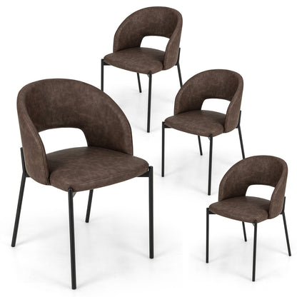 Elegant Dining Chairs with High-Density Sponge Cushion and PU Leather Upholstery – Set of 2