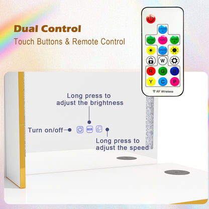 Vanity Table Set with RGB LED Mirror, Wireless Charging, Storage Drawers and Stool – White