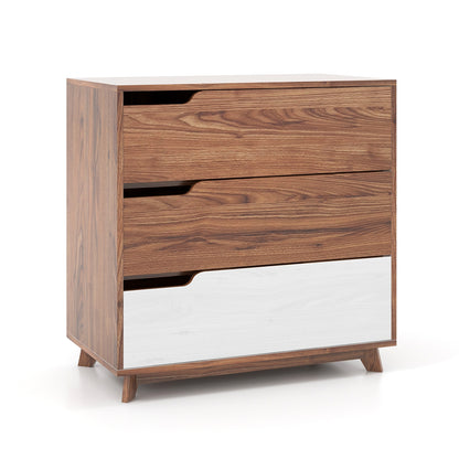 Rustic Farmhouse 3-Drawer Wooden Dresser for Bedroom, Living Room & Entryway Storage