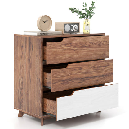 Rustic Farmhouse 3-Drawer Wooden Dresser for Bedroom, Living Room & Entryway Storage