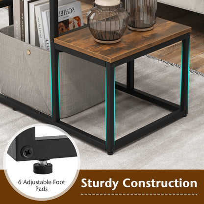 Rustic Wood Console Table with Open Storage for TVs up to 50 Inches