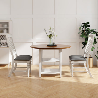 Dining Chairs with Solid Wood Legs and Comfortable Seat Set of 2
