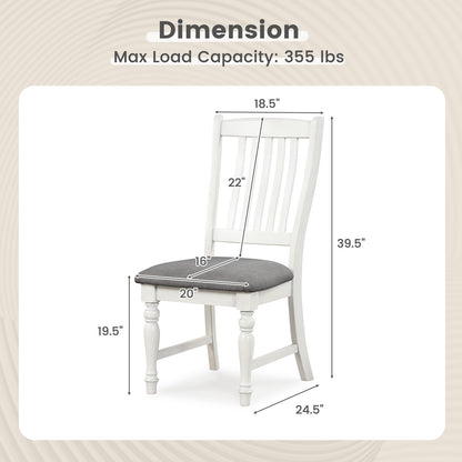 Dining Chairs with Solid Wood Legs and Comfortable Seat Set of 2