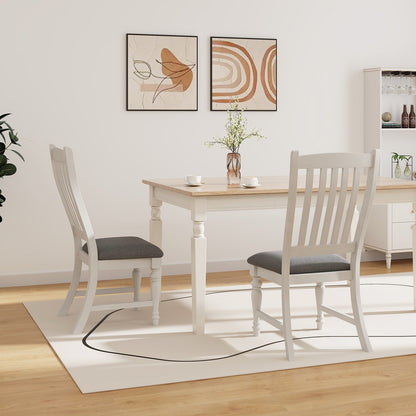 Dining Chairs with Solid Wood Legs and Comfortable Seat Set of 2