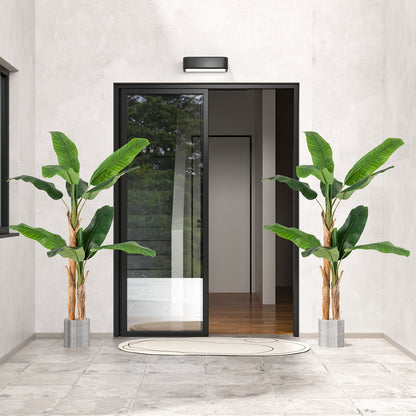 Elegant 5.5/6.5 Feet Artificial Banana Tree – Vibrant Green Leaves & Sturdy Natural Bark Design