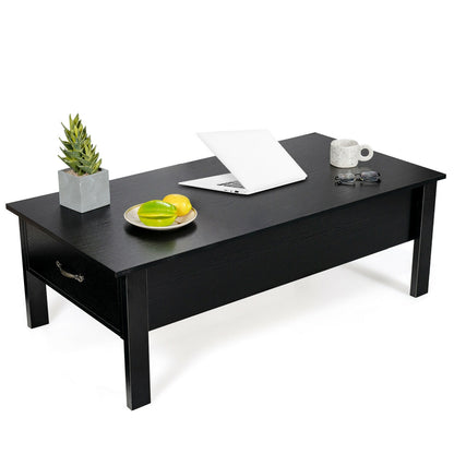 Lift Top Coffee Table with Hidden Storage and Dual Drawers