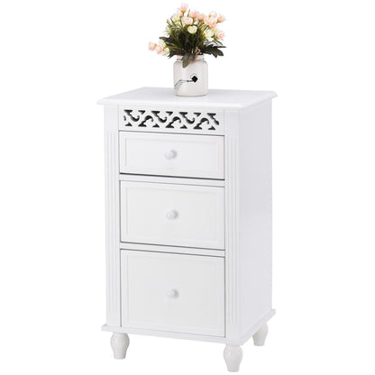 Multi Drawer Wooden Bathroom Storage Cabinet with Carved Design