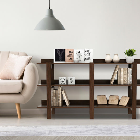 3 Tier 59 Inch Console Table with Open Shelves for Entryway Hallway and Foyer