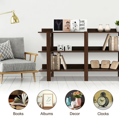 3 Tier 59 Inch Console Table with Open Shelves for Entryway Hallway and Foyer