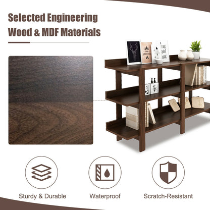 3 Tier 59 Inch Console Table with Open Shelves for Entryway Hallway and Foyer