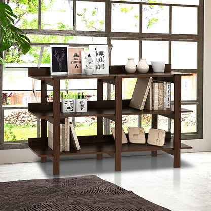 3 Tier 59 Inch Console Table with Open Shelves for Entryway Hallway and Foyer