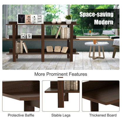 3 Tier 59 Inch Console Table with Open Shelves for Entryway Hallway and Foyer