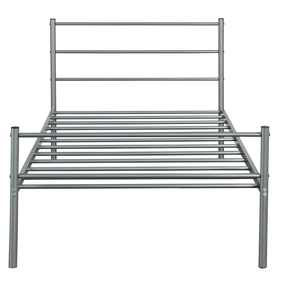 Durable Twin Size Metal Platform Bed Frame with Modern Headboard