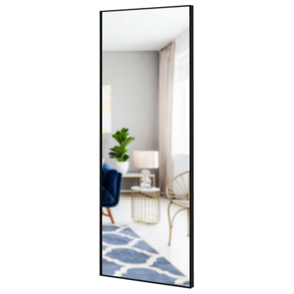 59 Inch Full Length Rectangle Mirror for Bedroom and Home Décor - Black