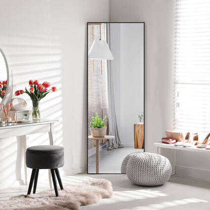 59 Inch Full Length Rectangle Mirror for Bedroom and Home Décor - Black