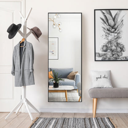 59 Inch Full Length Rectangle Mirror for Bedroom and Home Décor - Black