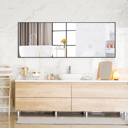 59 Inch Full Length Rectangle Mirror for Bedroom and Home Décor - Black