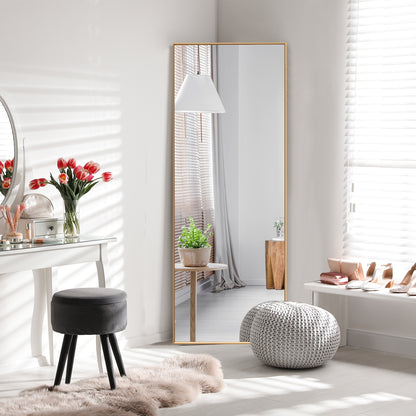 59 Inch Full Length Rectangle Mirror for Bedroom and Home Décor - Golden
