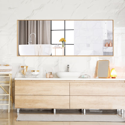 59 Inch Full Length Rectangle Mirror for Bedroom and Home Décor - Golden