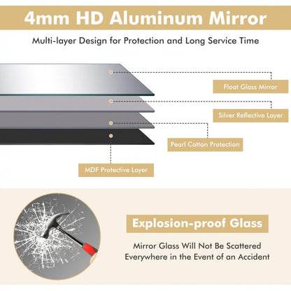 59 Inch Full Length Rectangle Mirror for Bedroom and Home Décor - Golden