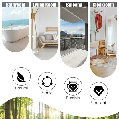 4-Panel Rustic Folding Wooden Room Divider with V-Shaped Design - White