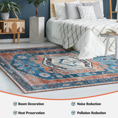 5 x 7 Foot Non-Shedding Distressed Vintage Area Rug for Indoor Spaces