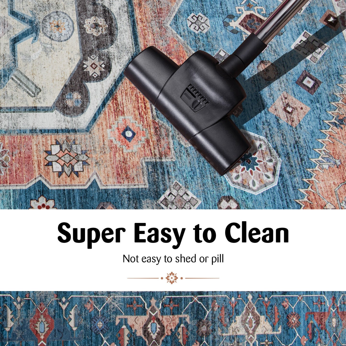 5 x 7 Foot Non-Shedding Distressed Vintage Area Rug for Indoor Spaces