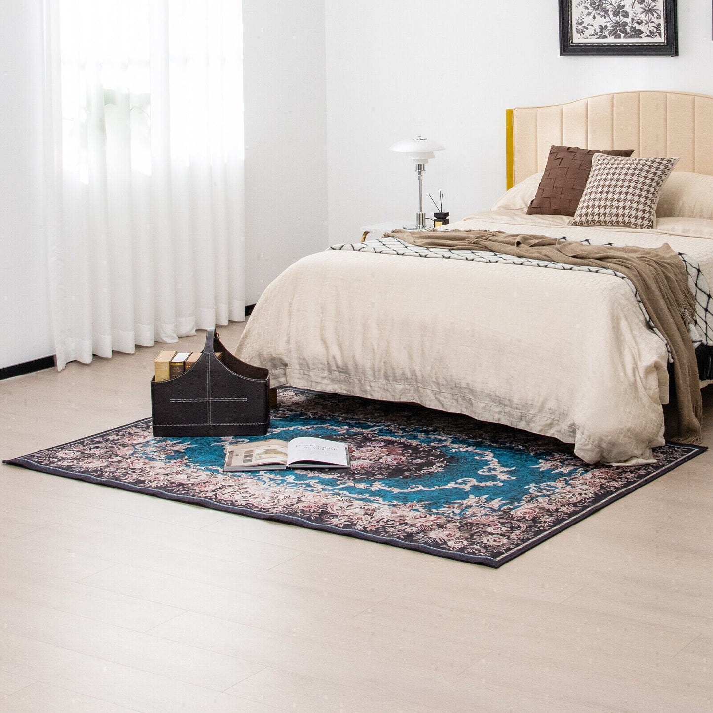 6'7" x 4'8" Premium Non-Shedding Area Rug with Anti-Slip Backing for Safety