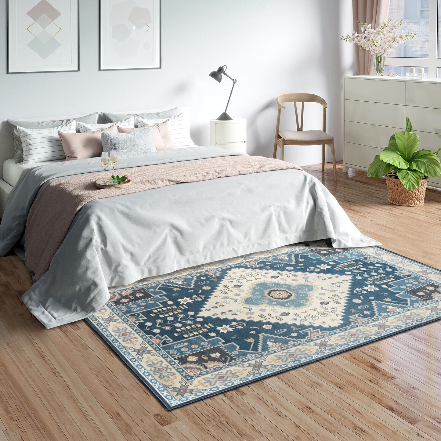 6'7" x 5'4" Faux Wool Area Rug – Comfortable, Durable, and Stylish Home Decoration