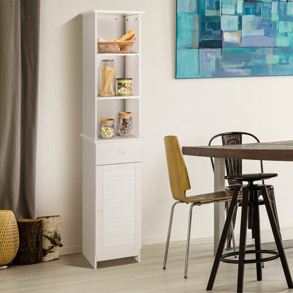 Tall Freestanding Bathroom Storage Cabinet with Shelves & Drawer