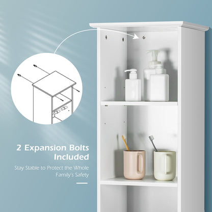 Tall Freestanding Bathroom Storage Cabinet with Shelves & Drawer