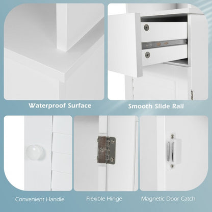 Tall Freestanding Bathroom Storage Cabinet with Shelves & Drawer