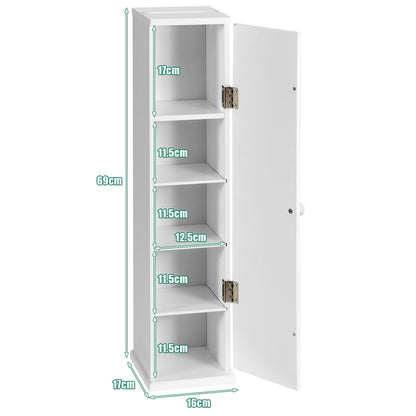 Freestanding Toilet Paper Holder with 4 Shelves and Top Storage Rack for Bathroom