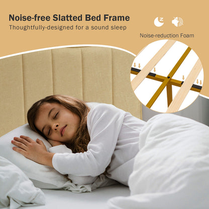 Modern Upholstered Bed Frame with Quilted Headboard - Full/Queen Size