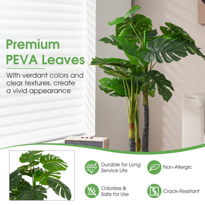 4ft Artificial Monstera Palm Tree – Lifelike Faux Plant for Home & Office Décor