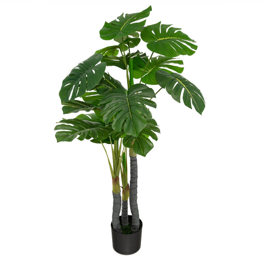 4ft Artificial Monstera Palm Tree – Lifelike Faux Plant for Home & Office Décor