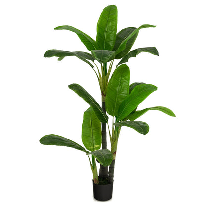 5ft Artificial Banana Tree – Lifelike Faux Tropical Plant with 18 Leaves for Indoor & Outdoor Décor