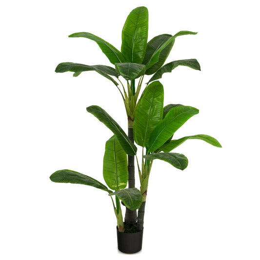 5ft Artificial Banana Tree – Lifelike Faux Tropical Plant with 18 Leaves for Indoor & Outdoor Décor